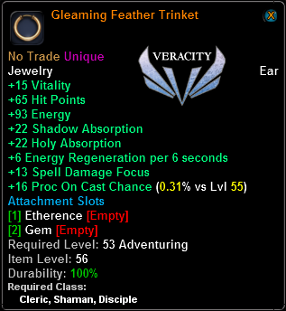 Gleaming Feather Trinket