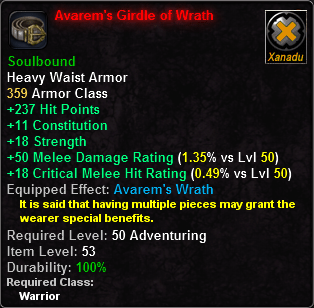Avarem's Girdle of Wrath