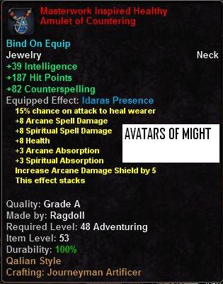Masterwork Inspired Healthy Amulet of Countering