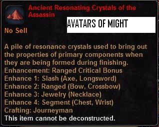 Ancient Resonating Crystals of the Assassin