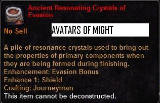 Ancient Resonating Crystals of Evasion