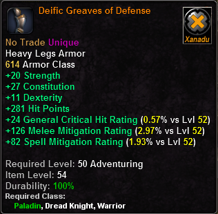 Deific Greaves of Defense