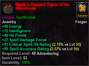Mystic's Charged Signet of the Warehouse