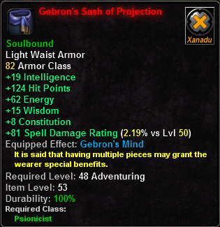 Gebron's Sash of Projection