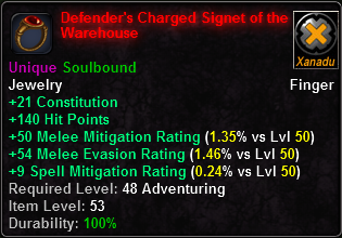 Defender's Charged Signet of the Warehouse