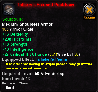 Talisker's Entuned Pauldrons
