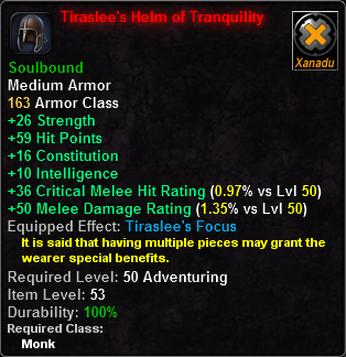 Tiraslee's Helm of Tranquility