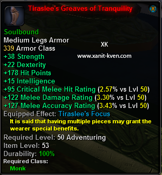 Tiraslee's Greaves of Tranquility